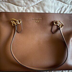 Michael Kors Logo Brown Laney Medium Leather Tote